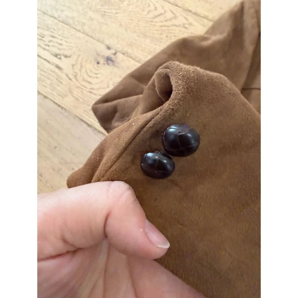Vintage Furland Quinlon Fur Lined Suede Jacket Mens Brown Classic Style Coat XL‎
